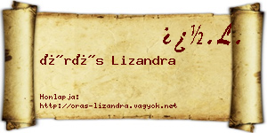 Órás Lizandra névjegykártya